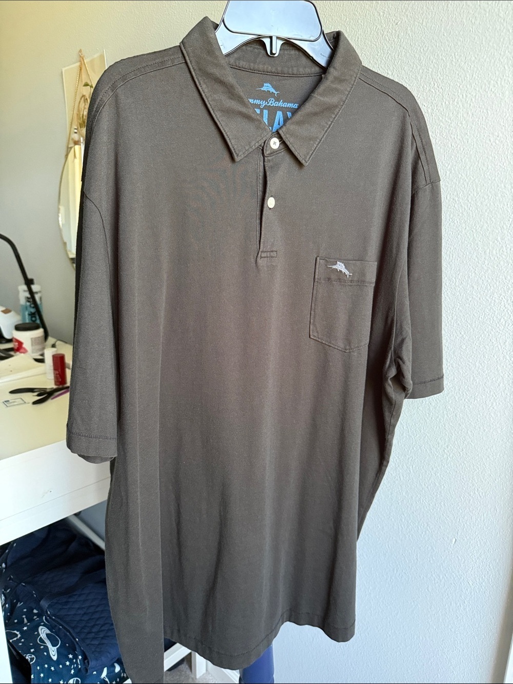 NWOT- Tommy Bahama Relax Collection Black Polo Shirt, Size XL